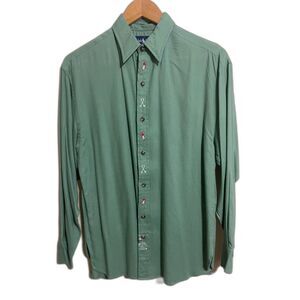 Ralph Lauren vintage deadstock button up embroidered skier winter sz 6 green